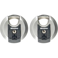 Masterlock Excell Stainless Steel Discus Padlock Pack of 2 Keyed Alike Masterlock Excell Stainless Steel Discus Padlock Pack of 2 Keyed Alike