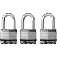Masterlock Excell Laminated Steel Padlock Pack of 3 Keyed Alike Masterlock Excell Laminated Steel Padlock Pack of 3 Keyed Alike