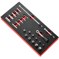 Facom 24 Piece 1/4" Drive Locking Socket Set Imperial in Module Tray