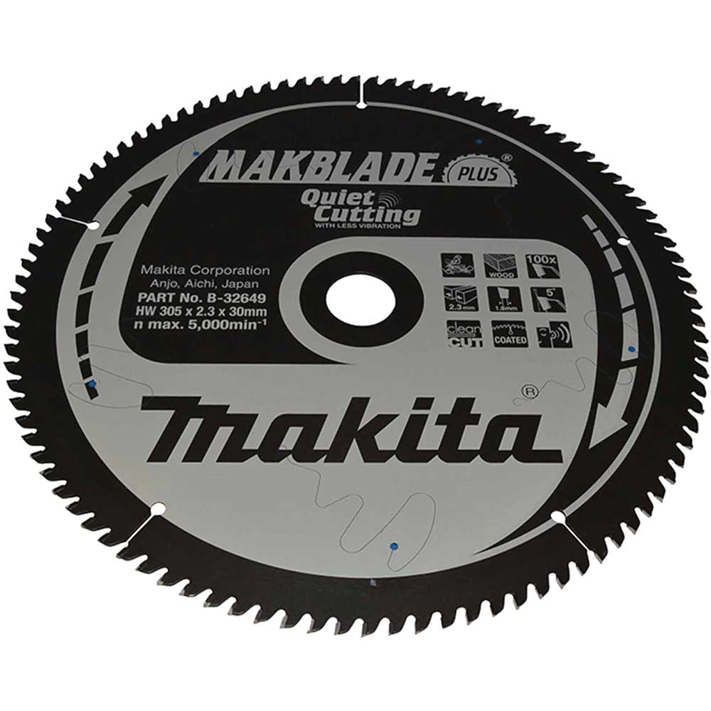 Makita Makblade Plus Circular Mitre Saw Blade For Wood 305Mm 100T 30Mm