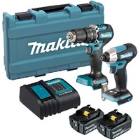Makita DLX2414ST 18v LXT Cordless Brushless Combi Drill and Impact Driver Kit Makita DLX2414ST 18v LXT Cordless Brushless Combi Drill and Impact Driver Kit