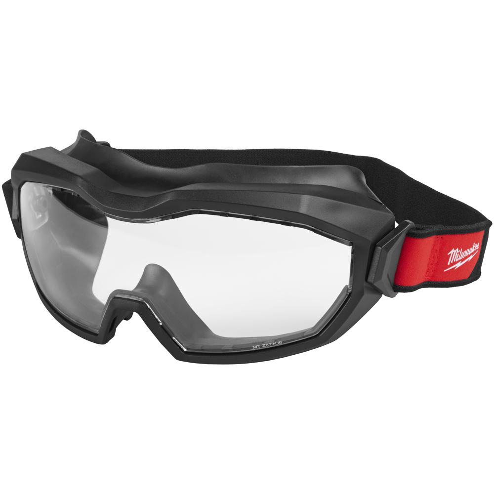 Milwaukee High Profile Vented Safety Goggles - Black Lens Colour: Clear Material: Polycarbonate Quantity: 1