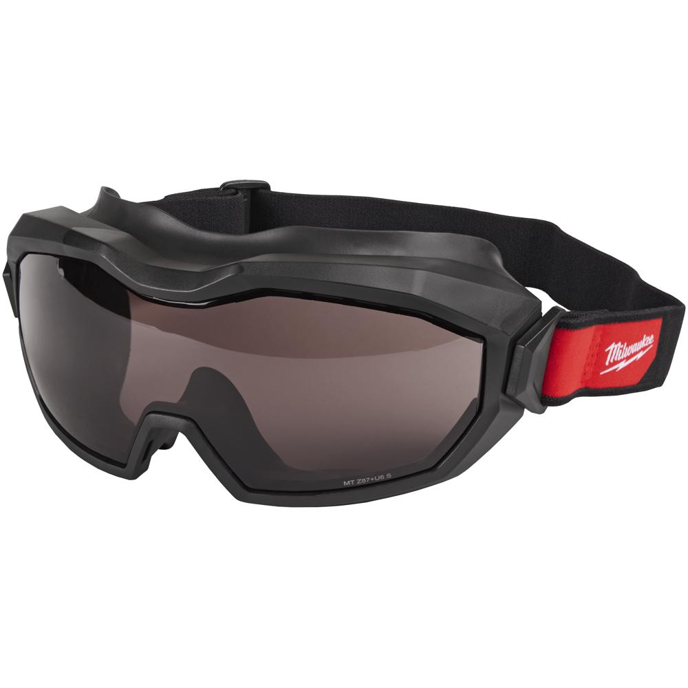 Milwaukee High Profile Vented Safety Goggles - Black Lens Colour: Tinted Material: Polycarbonate Quantity: 1