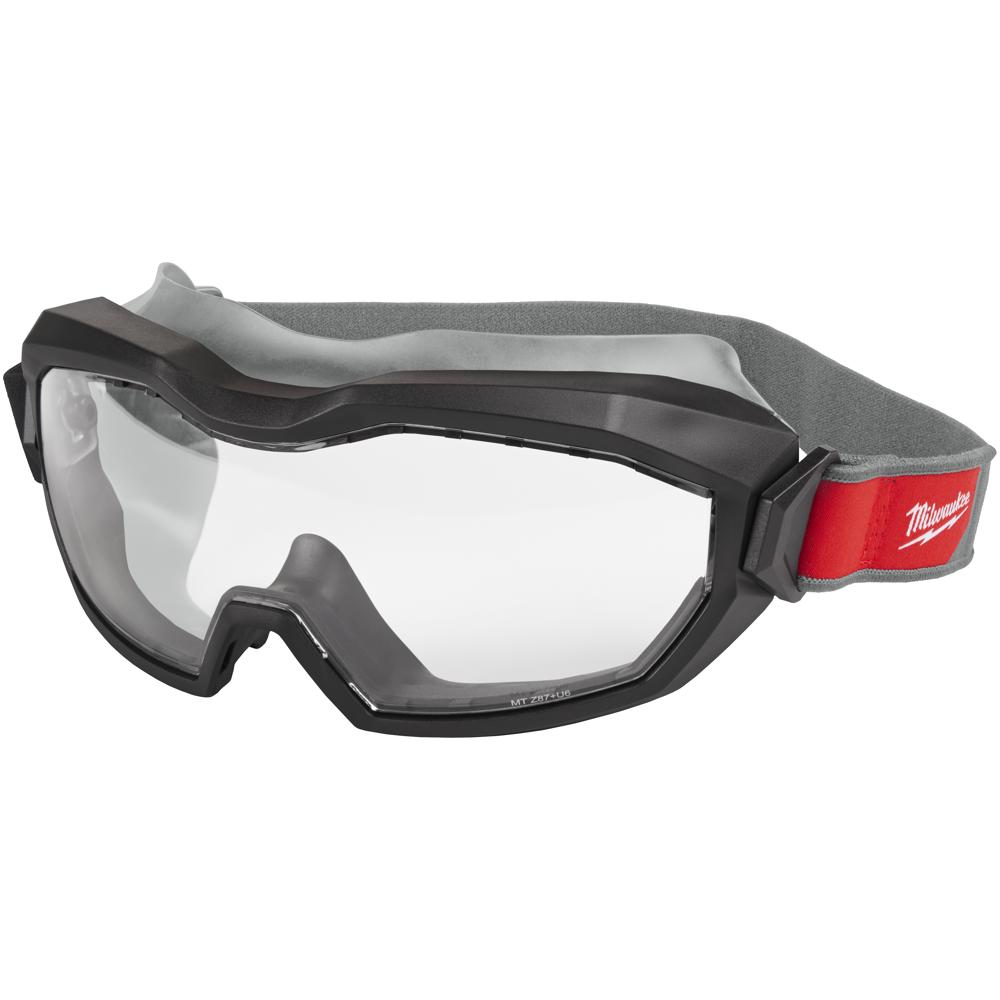 Milwaukee High Profile Non Vented Safety Goggles - Black Lens Colour: Clear Material: Polycarbonate Quantity: 1