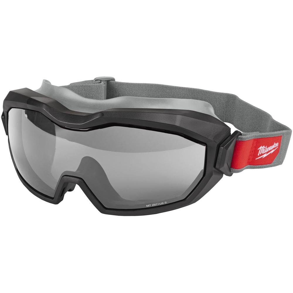 Milwaukee High Profile Non Vented Safety Goggles - Black Lens Colour: Tinted Material: Polycarbonate Quantity: 1