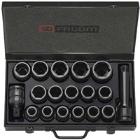 Facom 16 Piece 3/4" Drive Hexagon Impact Socket Set Metric Facom 16 Piece 3/4" Drive Hexagon Impact Socket Set Metric