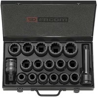 Facom 16 Piece 3/4" Drive Bi Hex Impact Socket Set Metric