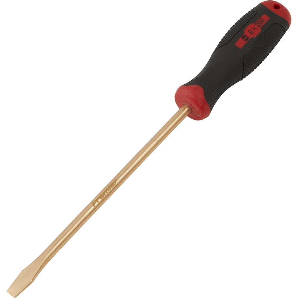 Sealey Non Sparking Slotted Screwdriver 8Mm 200Mm 0.175Kg