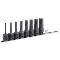 Facom 8 Piece 1/2" Drive Long Reach Impact Hexagon Socket Bit Set Metric