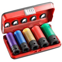 Facom 5 Piece 1/2" Drive Alloy Wheel Socket Set Metric