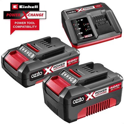 Ozito Genuine PXC 18v Cordless Fast Battery Charger, Li-ion Battery 2ah and Battery 4ah