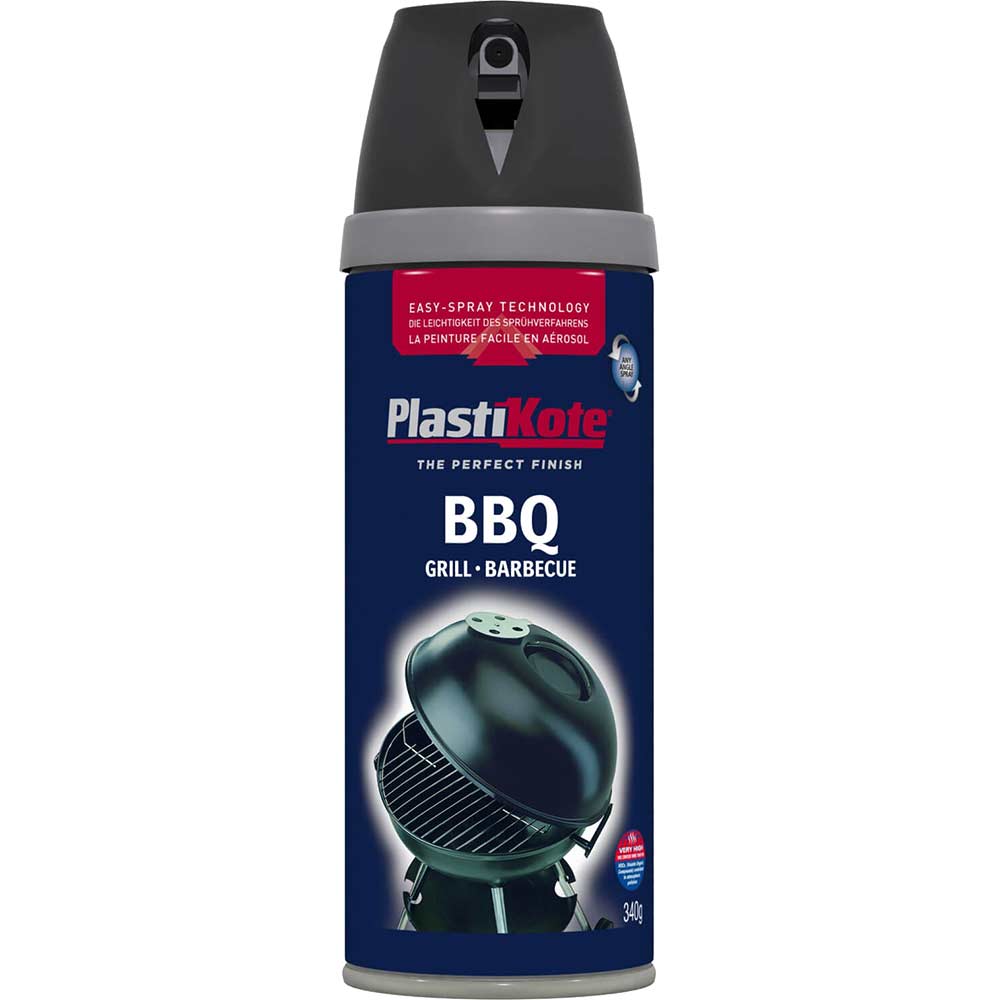 Plastikote Black Bbq Spray Aerosol Paint 400Ml