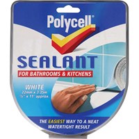 Polycell White Sealant Strip for Bathroom and Kitchen