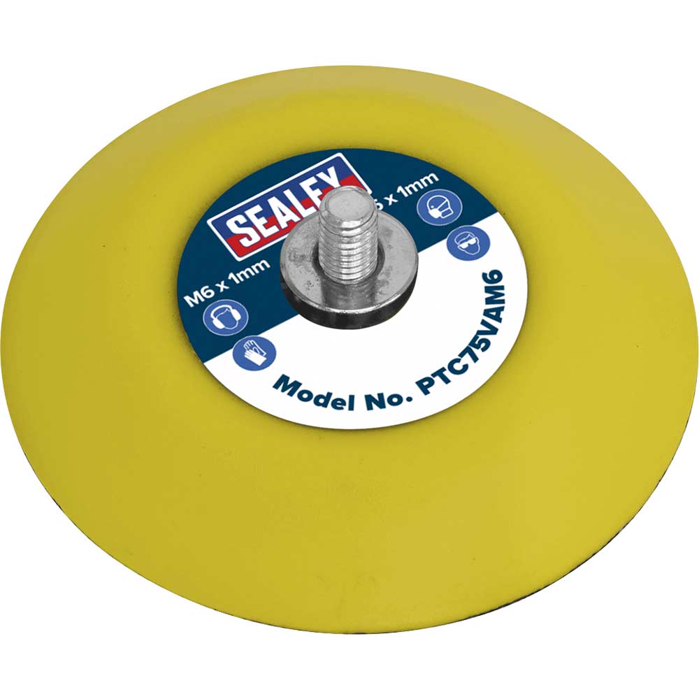Sealey 75Mm Hook And Loop Backing Pad M6 Size 5