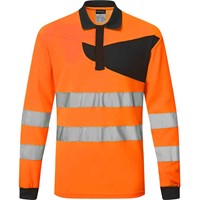 Portwest PW2 Hi Vis Long Sleeve Polo Shirt