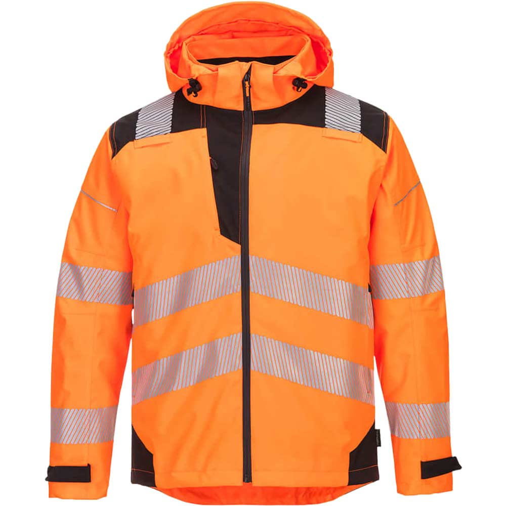 Portwest Orange/Black Pw36 Extreme Rain Jacket / Large