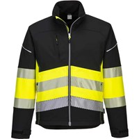 Portwest PW3 Mens Hi Vis Class 1 Softshell Jacket