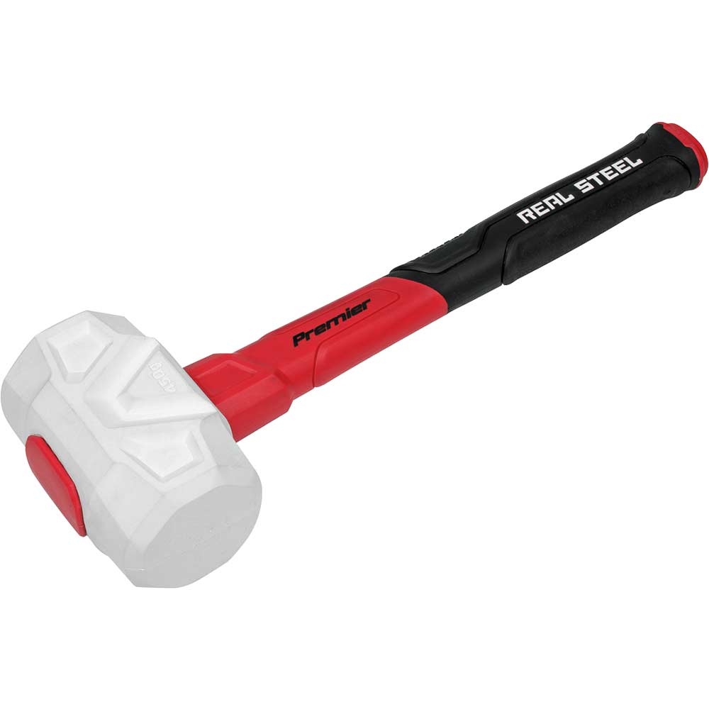Sealey White Premier Fibreglass Shaft Rubber Mallet
