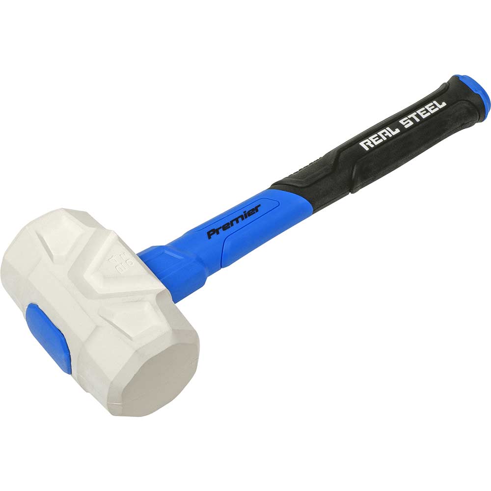 Sealey White Premier Fibreglass Shaft Rubber Mallet 680G