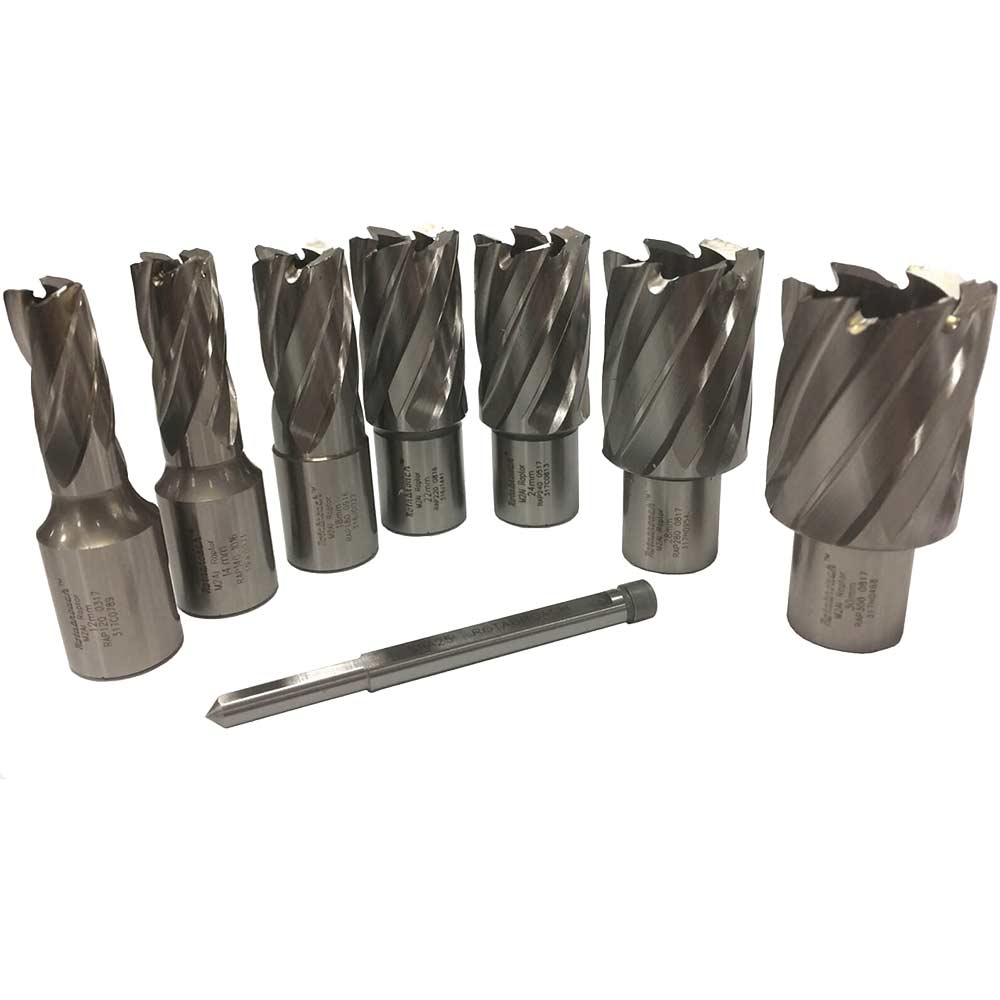 Rotabroach 7 Piece Raptor Mag Drill Hole Cutter Set and Pilot ...