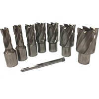 Rotabroach 7 Piece Raptor Mag Drill Hole Cutter Set and Pilot