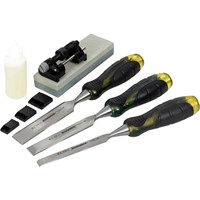 Roughneck 3 Piece Bevel Edge Chisel Set and Sharpening Kit