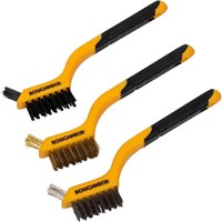Roughneck 3 Piece Soft Grip Mini Wire Hand Brush Set Roughneck 3 Piece Soft Grip Mini Wire Hand Brush Set