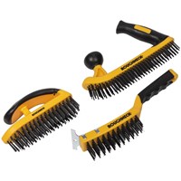 Roughneck 3 Piece Heavy Duty Hand Wire Brush Set 