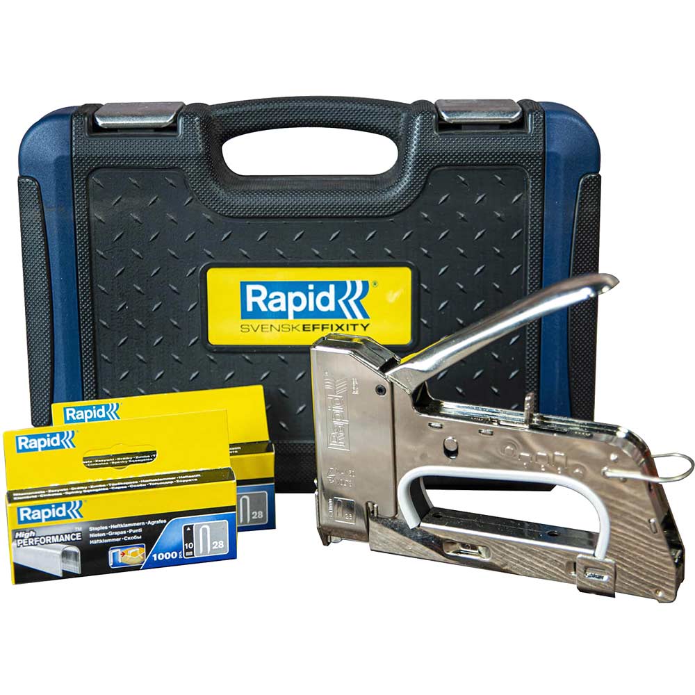 Lightweight Cable Racketeer Rapid R28 Heavy Duty Cable Tacker Starter Kit in Carry Case | Staplers ...