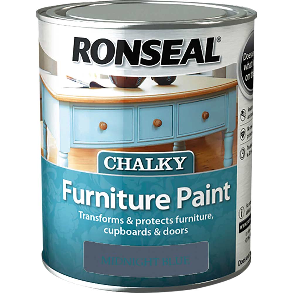 Ronseal Blue Chalky Furniture Paint Midnight 750Ml
