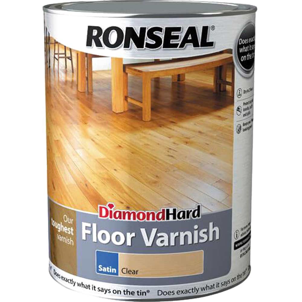 Ronseal Diamond Hard Floor Varnish Satin 5L