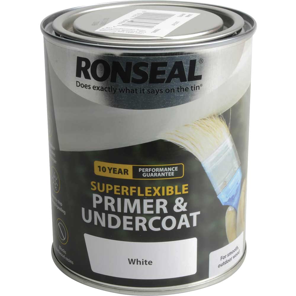 Ronseal White Super Flexible Wood Primer And Undercoat 750Ml