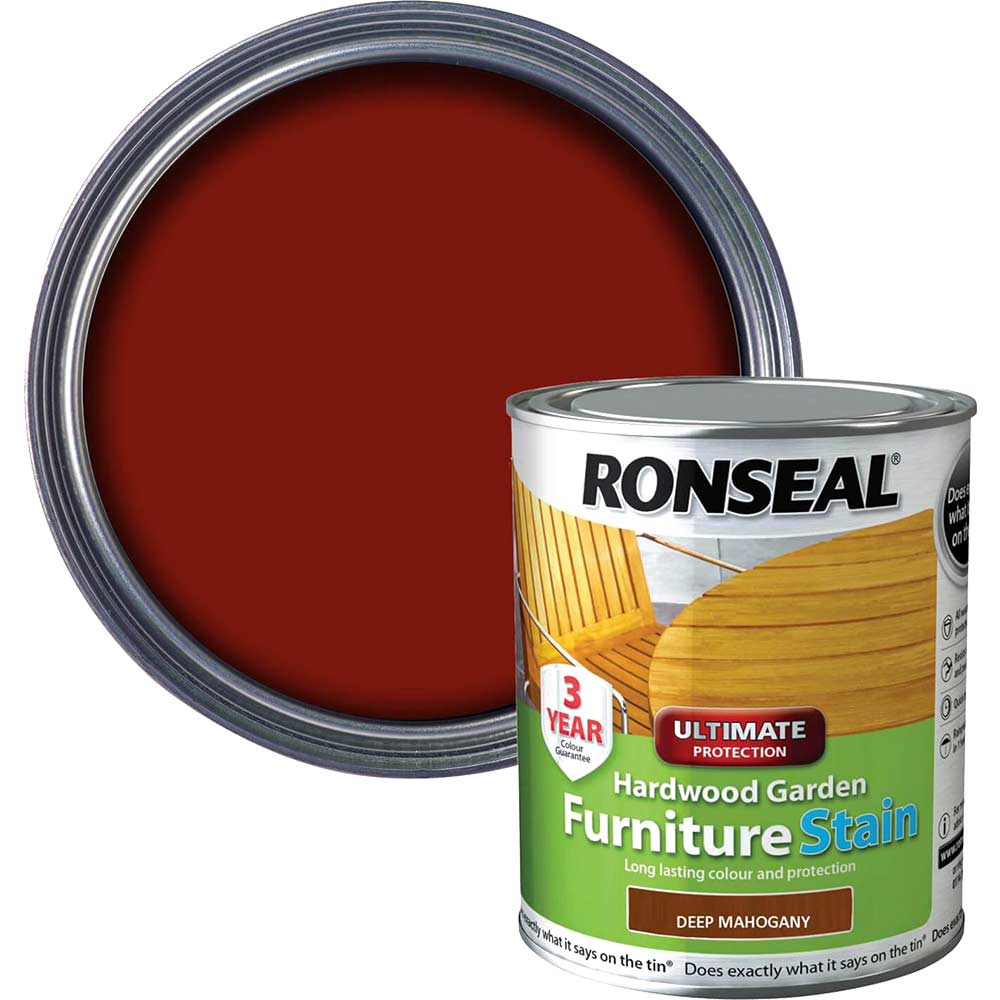 Ronseal Hardwood Furniture Stain Deep Mahogany 750Ml