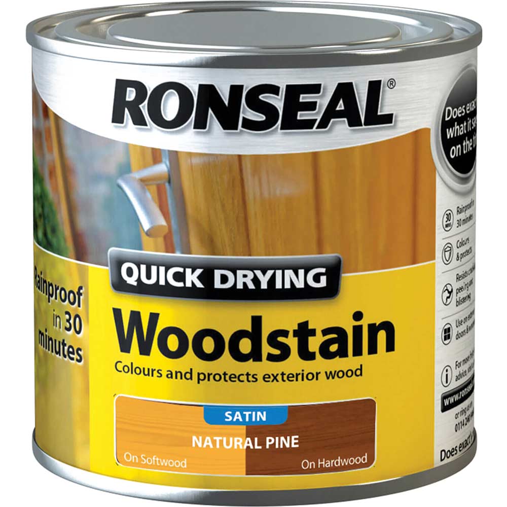 Ronseal Quick Dry Satin Woodstain Natural Pine 250Ml