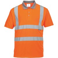 Portwest Mens Hi Vis Polo Short Sleeve Shirt