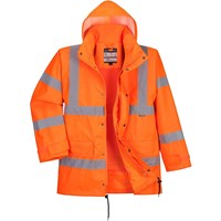 Oxford Weave 300D Hi Vis Breathable Interactive Rain Traffic Jacket Oxford Weave 300D Hi Vis Breathable Interactive Rain Traffic Jacket