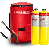 Rothenberger SuperFire PRO Gas Blow Torch 2 Bottles Mapp Gas & Hot Bag