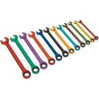 Siegen 12 Piece Colour Coded Ratchet Combination Spanner Set Siegen 12 Piece Colour Coded Ratchet Combination Spanner Set