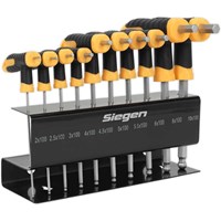 Siegen 10 Piece T-Handle Ball End Hex Key Set