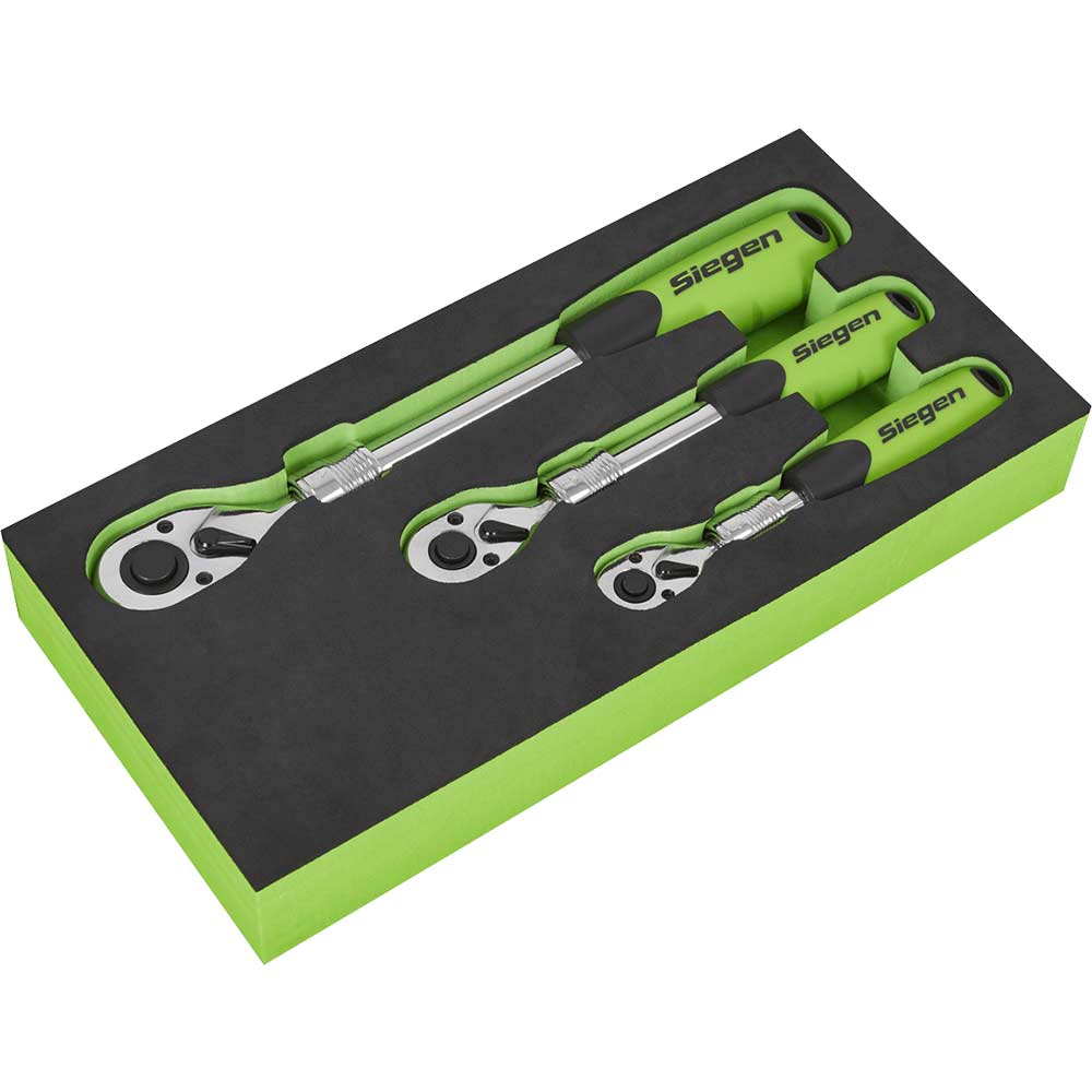 Siegen Piece Combination Drive Extendable Ratchet Set In Module Tray Combination Size 3