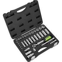 Siegen 34 Piece 3/8" Drive Socket Set with Extendable Ratchet