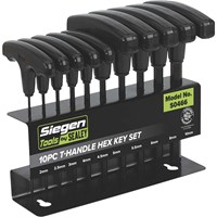Siegen 10 Piece T Handle Hexagon Allen Key Set Metric