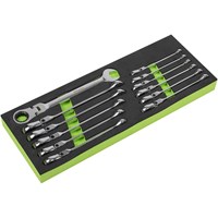 Siegen S0635 12 Piece Flexi Head Combination Ratchet Ring Spanner Set Siegen S0635 12 Piece Flexi Head Combination Ratchet Ring Spanner Set