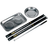 Siegen 5 Piece Magnetic Tray, Rail and Pick Up Tool Set Siegen 5 Piece Magnetic Tray, Rail and Pick Up Tool Set
