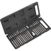 Siegen 40 Piece 3/8" and 1/2" Drive Torx, Spline and Hexagon Bit Set