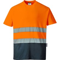 Portwest Hi Vis Cotton Comfort Contrast Short Sleeve T Shirt Portwest Hi Vis Cotton Comfort Contrast Short Sleeve T Shirt
