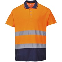 Portwest Mens Hi Vis Cotton Comfort Polo Short Sleeve Shirt