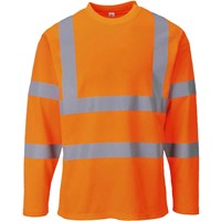 Portwest Mens Hi Vis Cotton Comfort Long Sleeve T Shirt Portwest Mens Hi Vis Cotton Comfort Long Sleeve T Shirt