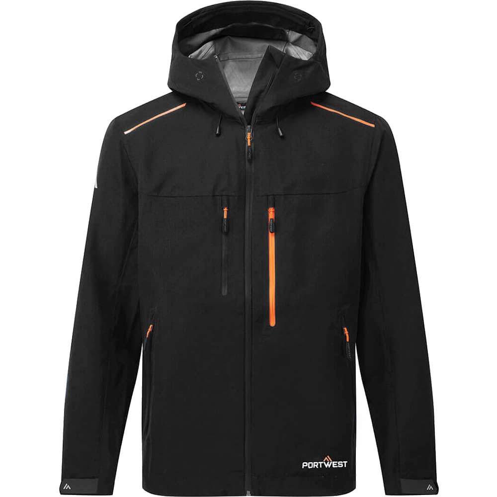 Portwest Black Breathable Waterproof Shell Rain Jacket Large