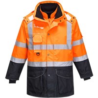 Oxford Weave 300D Class 3 Hi Vis 7-in-1 Contrast Traffic Jacket Oxford Weave 300D Class 3 Hi Vis 7-in-1 Contrast Traffic Jacket